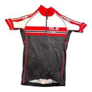 Ale Cycling Jersey Red Black White Made In Italy Pockets & Full Zip Short Sleeve